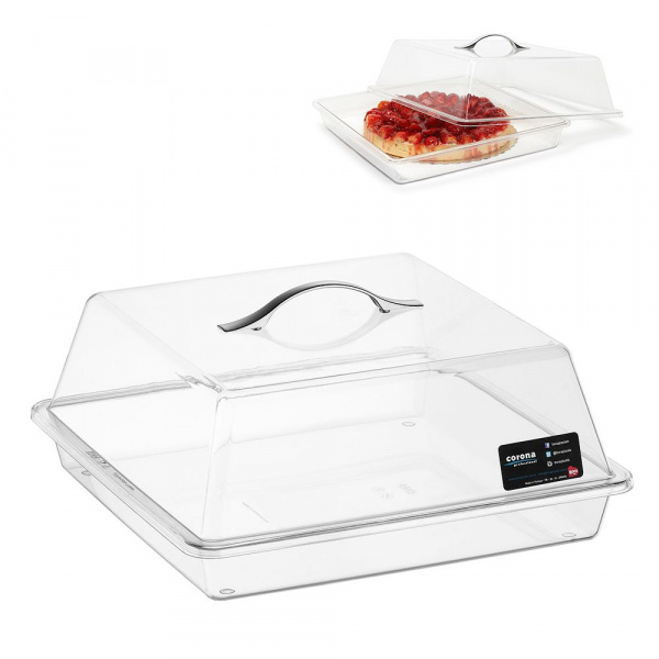 Блюдо для торта с крышкой 33x33x(h)13,5 cм