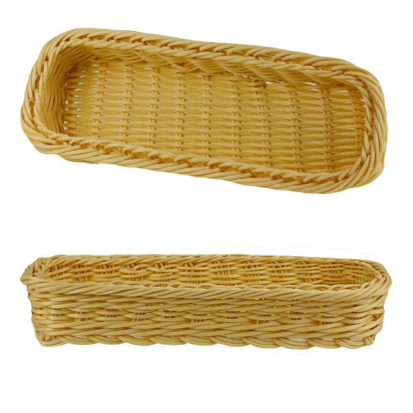 Корзина 28x11x(h)5см прямоугольная, натуральная