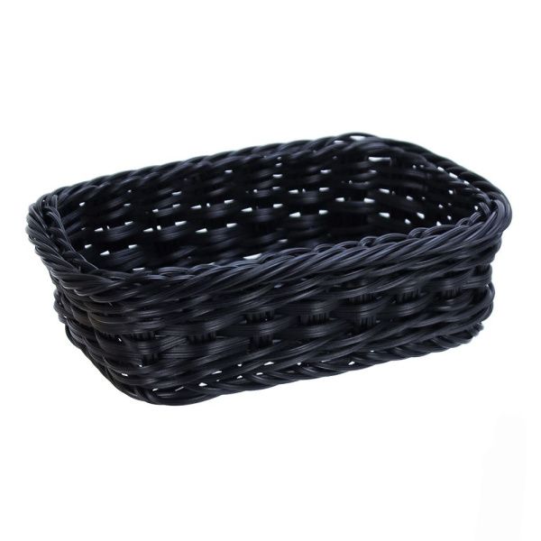 Корзина 22x16x(h)6см прямоугольная, чёрная