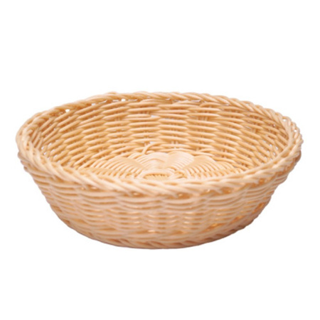 Корзина для хлеба (d)220 х (h)60 мм, круглая, бежевая, полиротанг