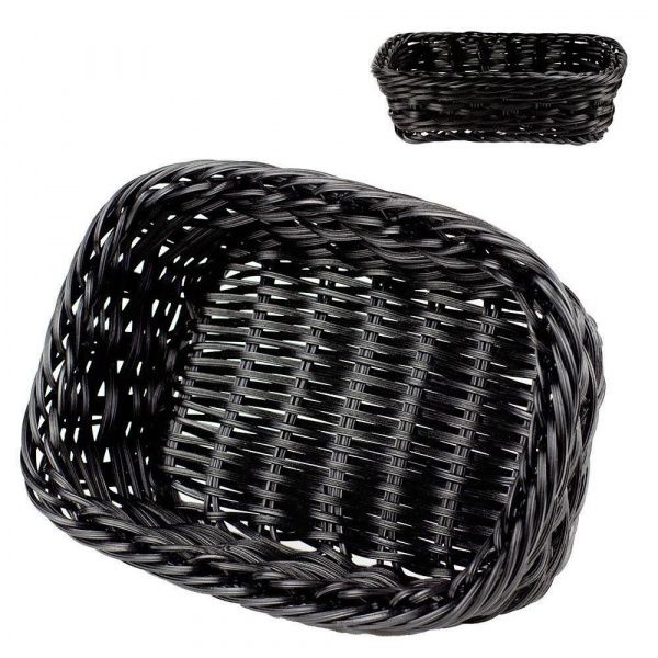 Корзина 22x16x(h)6см прямоугольная, чёрная