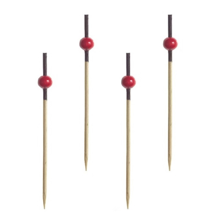 Пики 75 мм, 100 шт/уп, бамбук, клюква красная