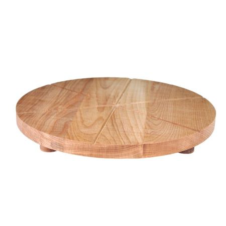 Доска (d)450 х (h)20 мм,  для подачи пиццы, на 6 сегментов,  с ножками, бук