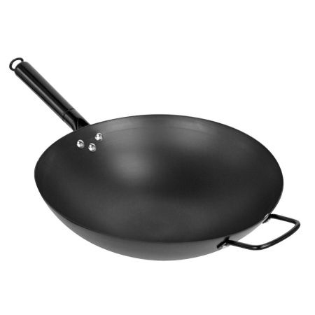 Сковорода 360 мм, сталь, с деревянной ручкой