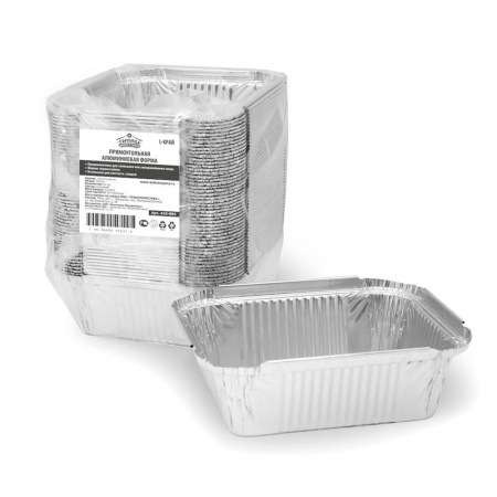 Формы фольгированные прямоугольные 14,6x12,1x(h)4см, L-край (50шт.)