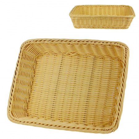Корзина 40x30x(h)9см прямоугольная, натуральная
