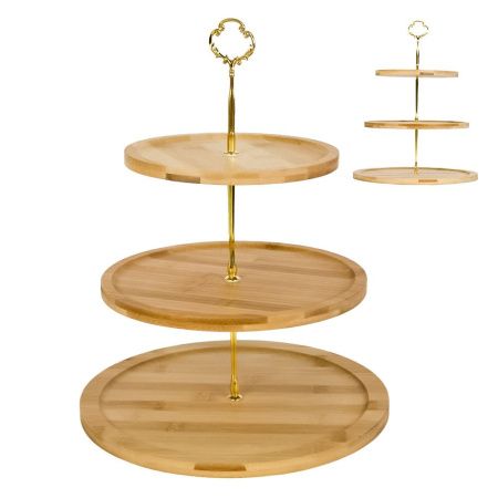Этажерка (d)19/24/29см трёхъярусная, дерево