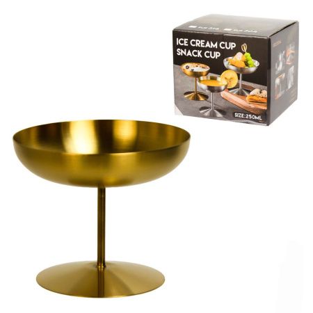 Мороженица (десертница) 250 мл, 120 х 100 мм, нерж сталь, цвет - золото матовое