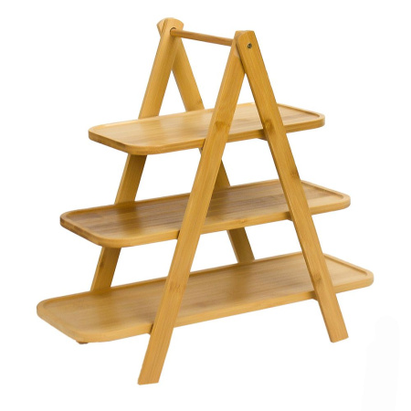 Подставка 400 х 140 х 360 мм, трёхъярусная, бамбук