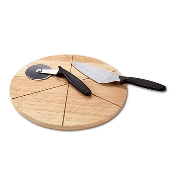 Доска (d)400 х (h)20 мм, для подачи пиццы, на 6 сегментов, бук