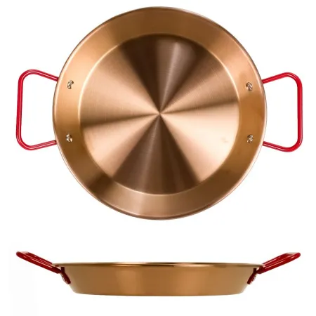 Сковорода (d)240 мм,  с круглыми ручками, для паэльи, (медное покрытие снаружи)