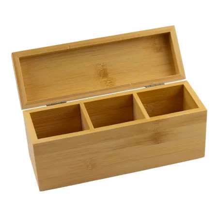 Коробка бамбуковая 21x90x(h)7см для чая, 3 отделения