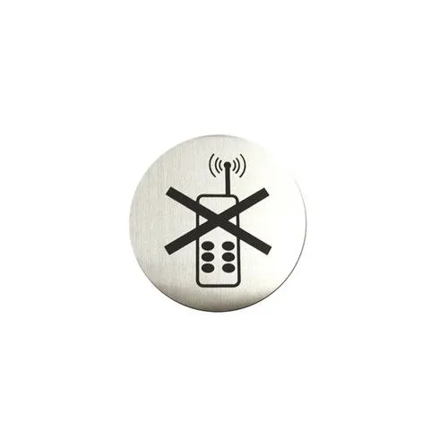 Табличка информационная "No Mobile" (d)7,5см, самоклеящаяся