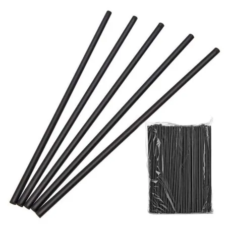 Трубочка для напитков (d)8х240мм, 250шт. упаковка, пластик, черная