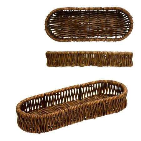 Корзина 240 х 90 х (h)40 мм, плетёная, коричневая